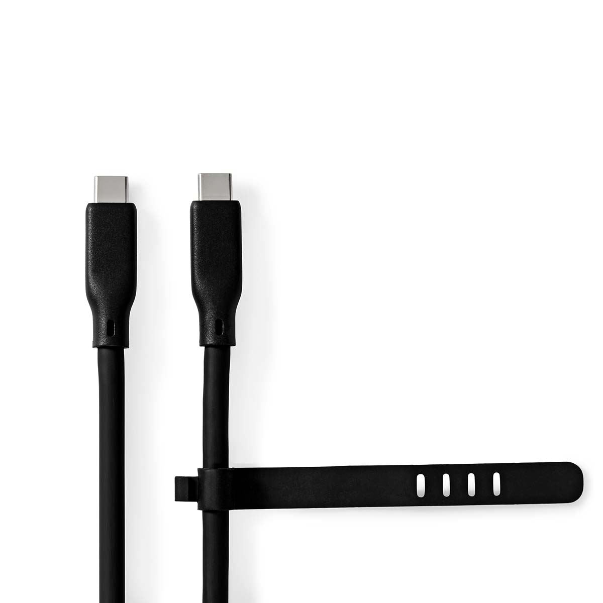 Nedis USB Cable | USB 3.2 Gen 2 | USB-C™ Male | USB-C™ Male | 240 W | 8K@30Hz | 20 Gbps | Nickel Plated | 1.00 m | Round | Silicone | Black | Box