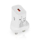 Nedis Wall Charger | 18 W | Quick charge feature | 3.0 A | Number of outputs: 1 | USB-A | Automatic Voltage Selection | White