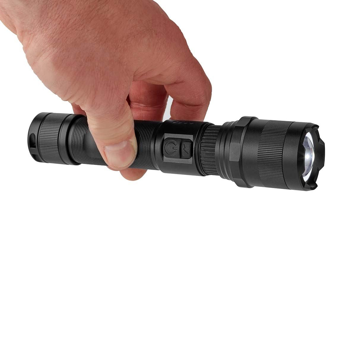 Nedis LED Torch | Battery Powered | 3.7 V DC | 10 W | N/A | Batteries included | Rechargeable | Rated luminous flux: 1000 lm | Light range: 110 m | Beam angle: 9.5 °