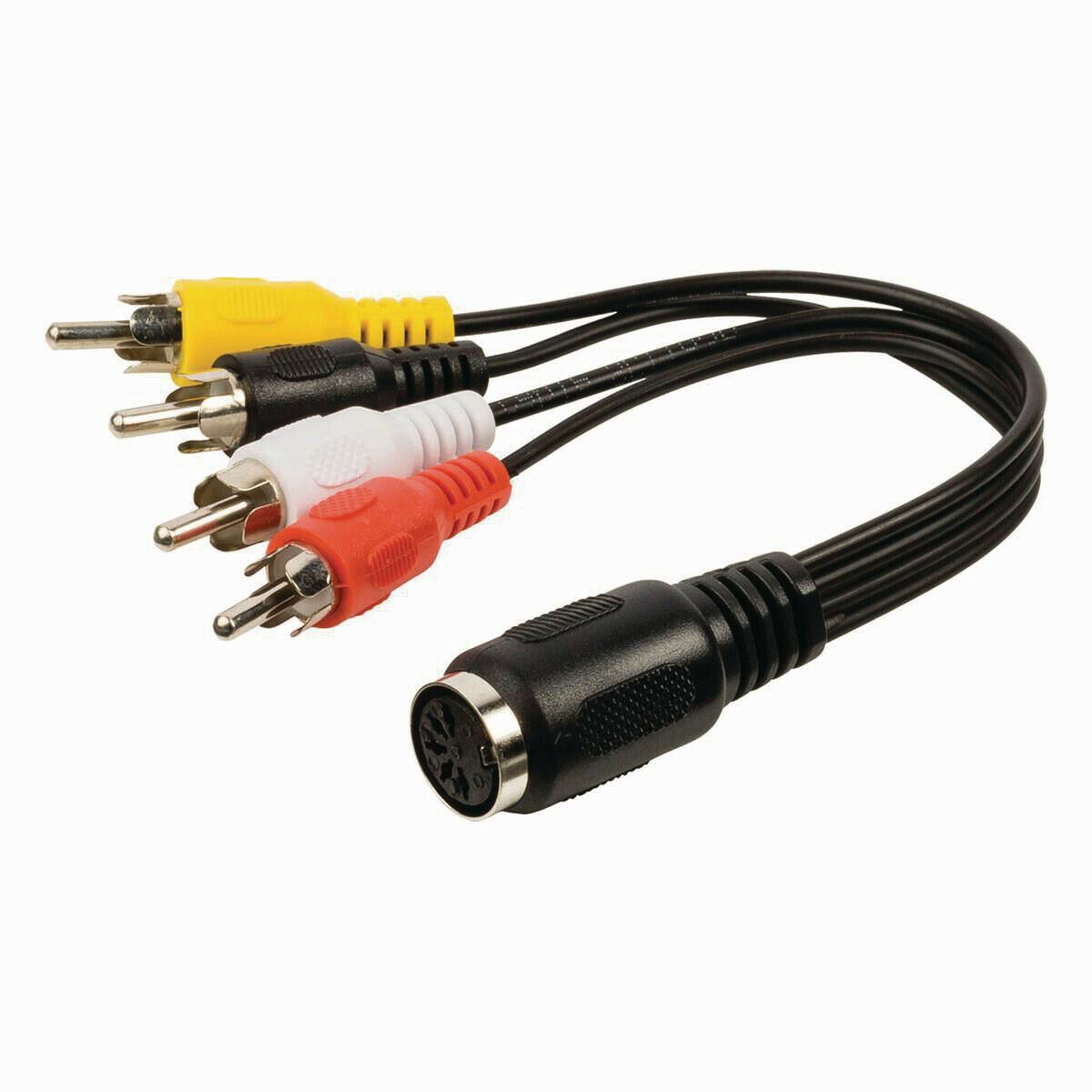 Nedis DIN Audio Cable | DIN 5-Pin Female | 4x RCA Male | Nickel Plated | 0.20 m | Round | PVC | Black | Label