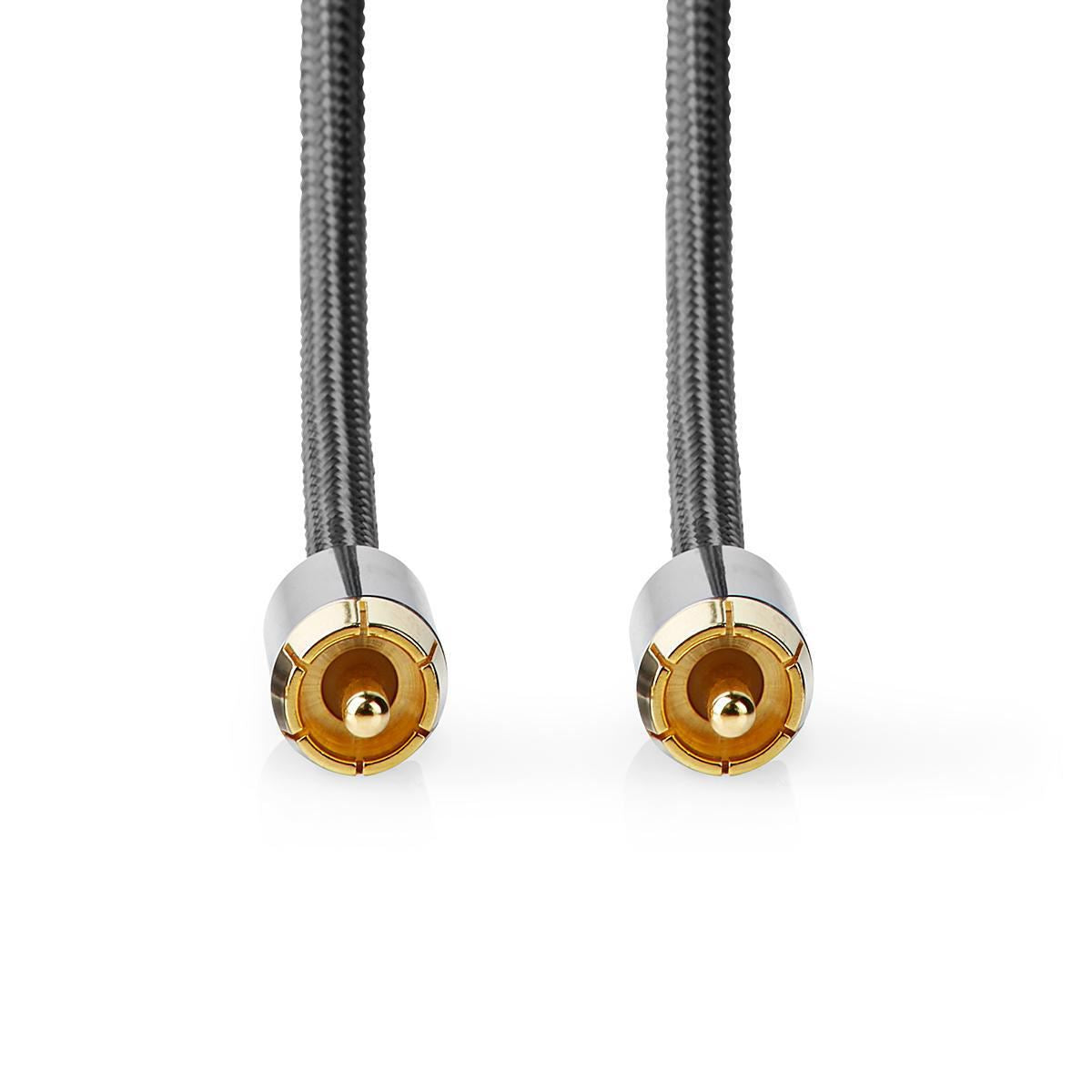 Nedis Subwoofer Cable | RCA Male | RCA Male | Gold Plated | 3.00 m | Round | 4.5 mm | Anthracite / Gun Metal Grey | Cover Box