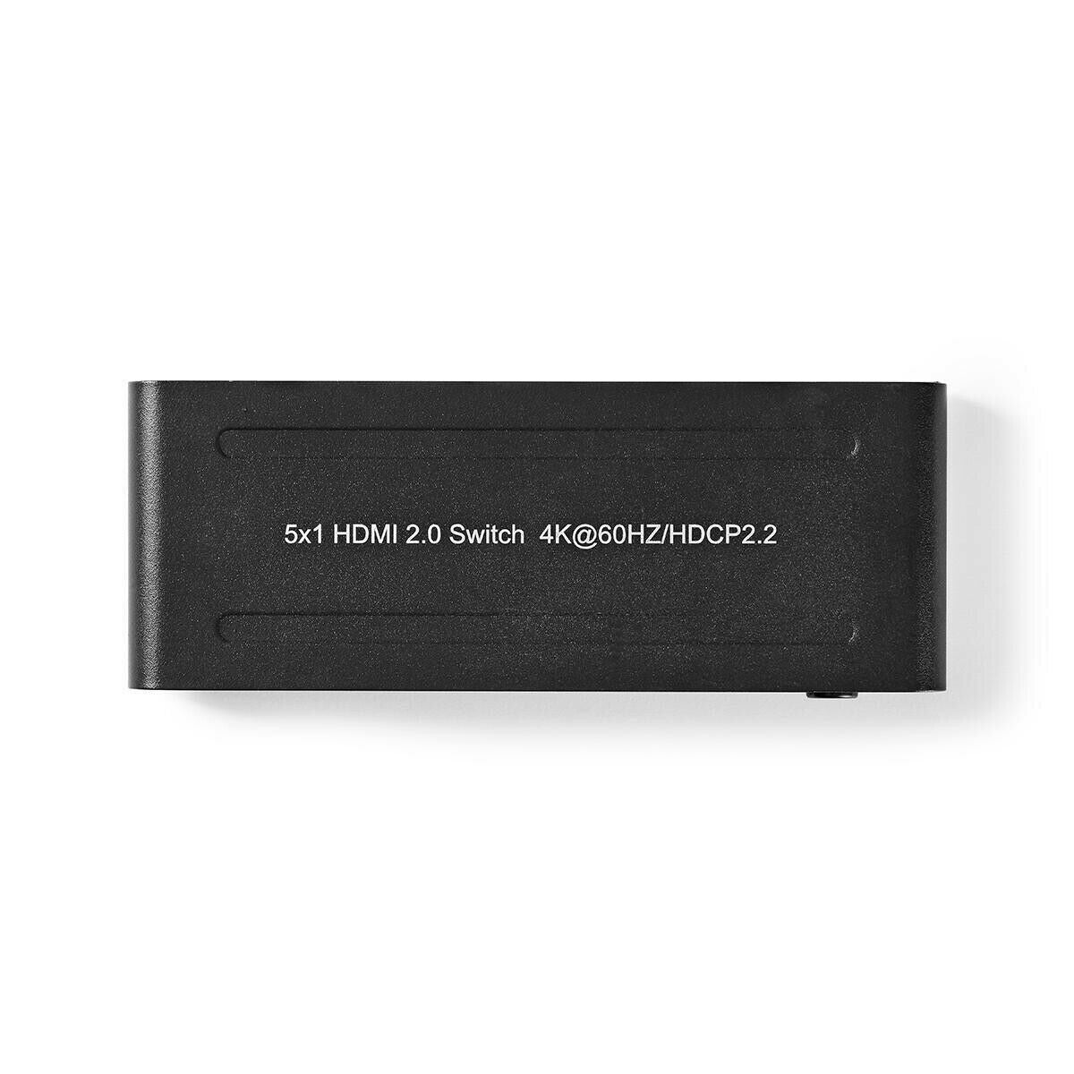 Nedis HDMI™ Switch | 5 port(s) | 5x HDMI™ Input | 1x HDMI™ Output | 4K@60Hz | 18 Gbps | Remote controlled | Metal | Anthracite