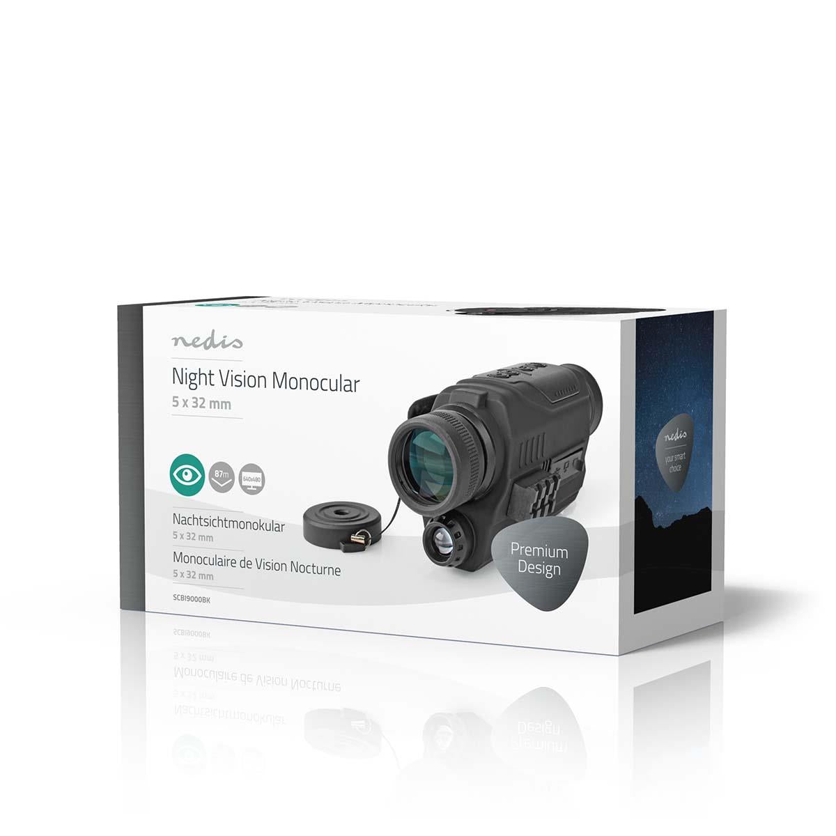 Nedis Monocular | Magnification: 5 x | Objective lens diameter: 32 mm | Field of view: 87 m | Night vision | Travel bag included