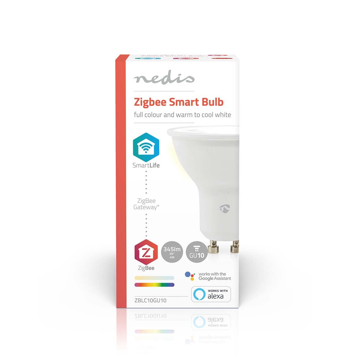 Nedis SmartLife Full Colour LED Bulb | Zigbee 3.0 | GU10 | 345 lm | 4.7 W | RGB / Warm to Cool White | 2200 - 6500 K | Android™ / IOS | Spot | 1 pcs