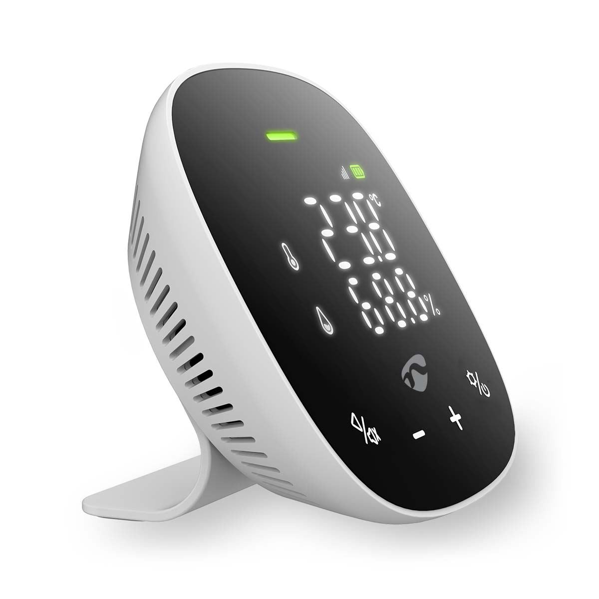 Nedis SmartLife Air Quality Monitor | Wi-Fi | Including display | Carbon Dioxide (CO2) / Humidity / Temperature | Android™ / IOS | Black / White