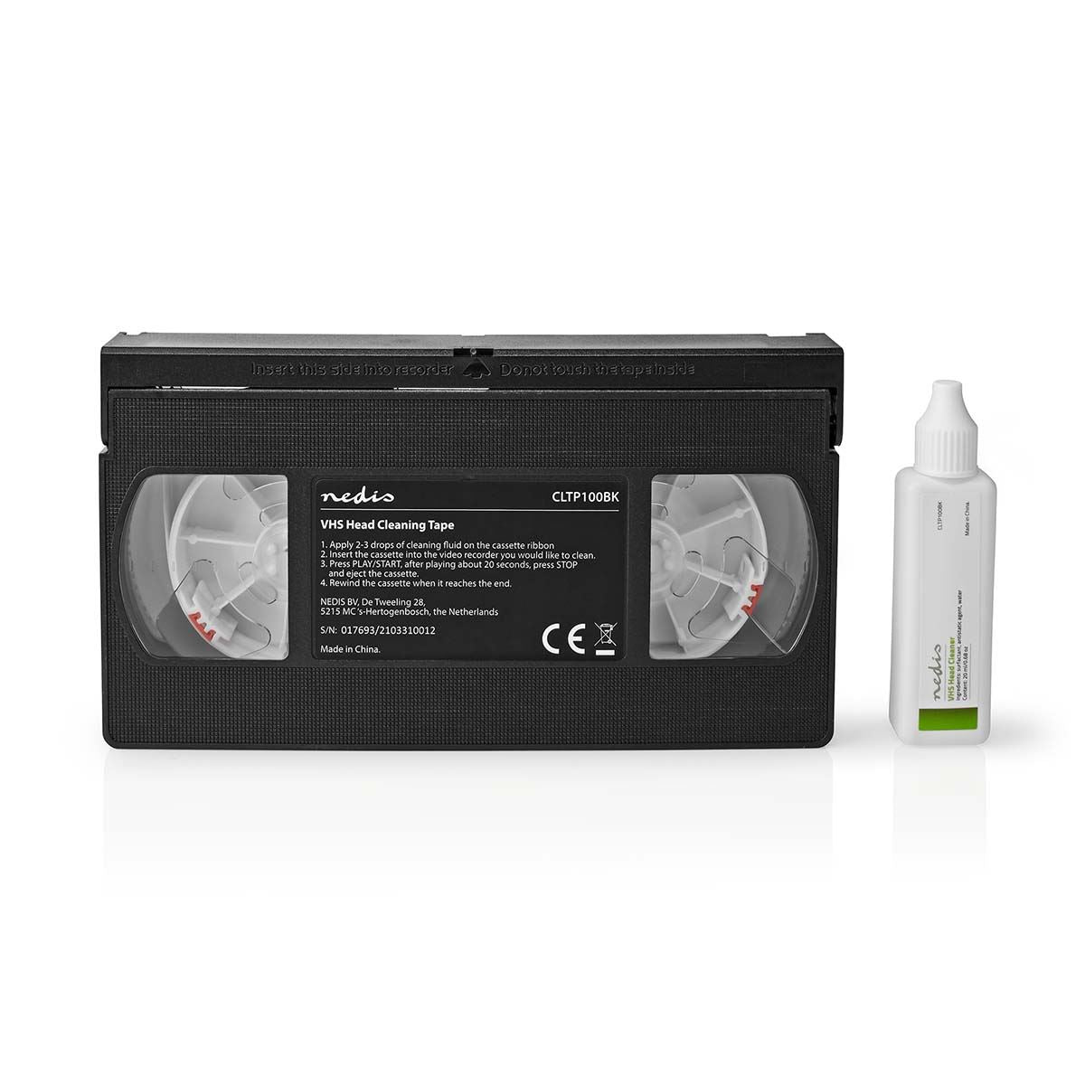 Nedis Head Cleaning Tape | 20 ml | VHS Heads | Black