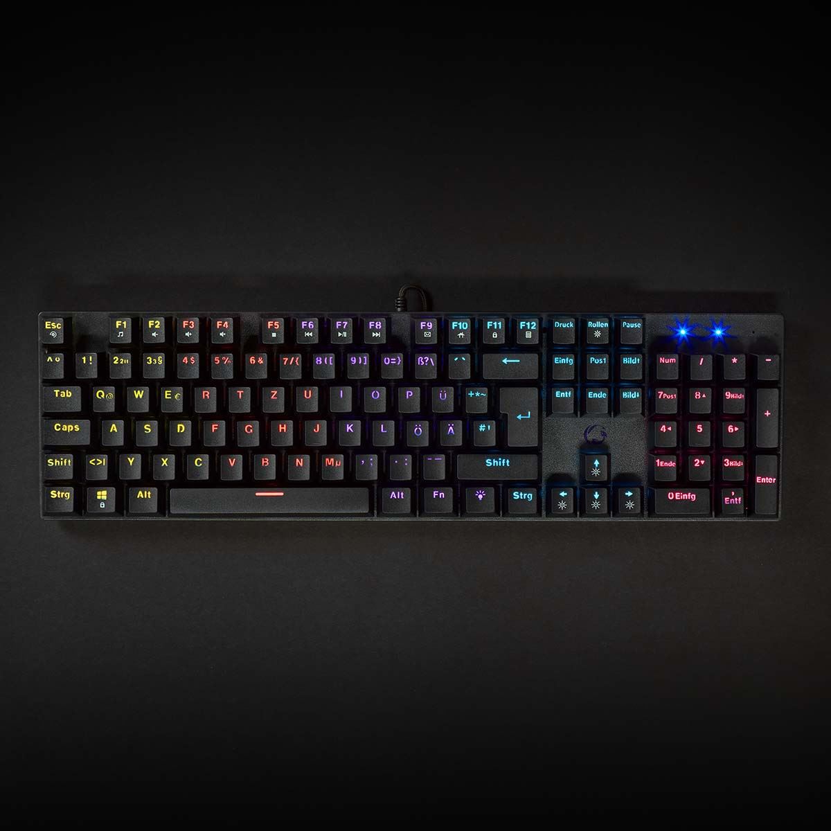 Nedis Wired Gaming Keyboard | USB Type-A | Mechanical Keys | LED | German | DE Layout | USB Powered | Power cable length: 1.50 m | Gaming