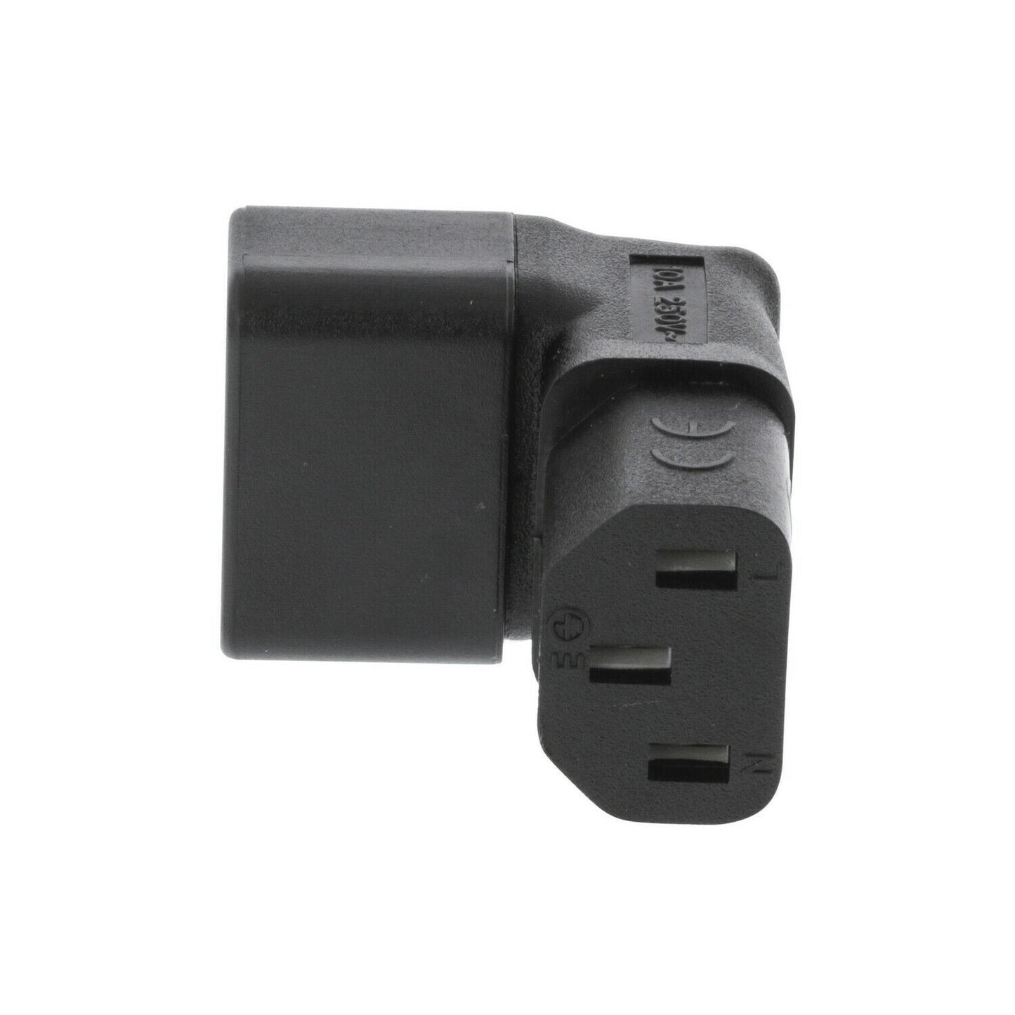 Nedis Cable Adapter Plug | IEC-320-C13 | IEC-320-C14 | Angled 90° | Nickel Plated | PVC | Black | Box | 1 pcs