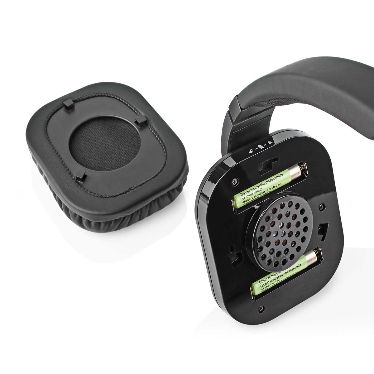 Nedis Wireless TV Headphones | RF | Over-Ear | Maximum battery play time: 8 hrs | 25 m | Digital Audio | Charging dock | Black