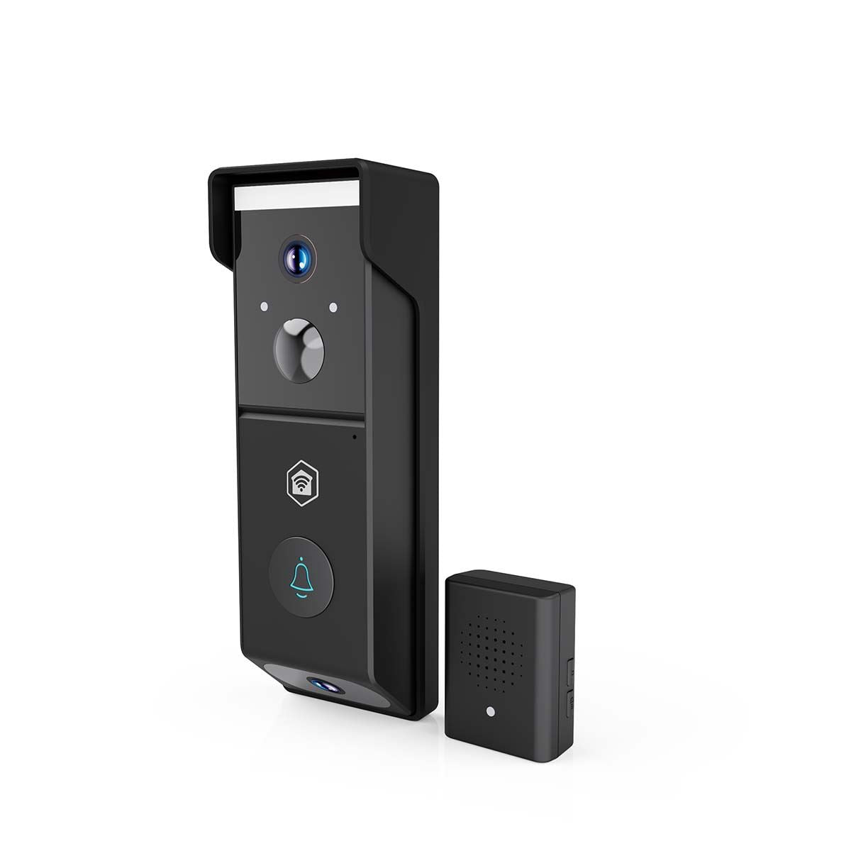Nedis SmartLife Video Doorbell | Wi-Fi | Battery Powered | Full HD 1080p | Cloud Storage (optional) / microSD (not included) | IP54 | With motion sensor | Night vision | Black