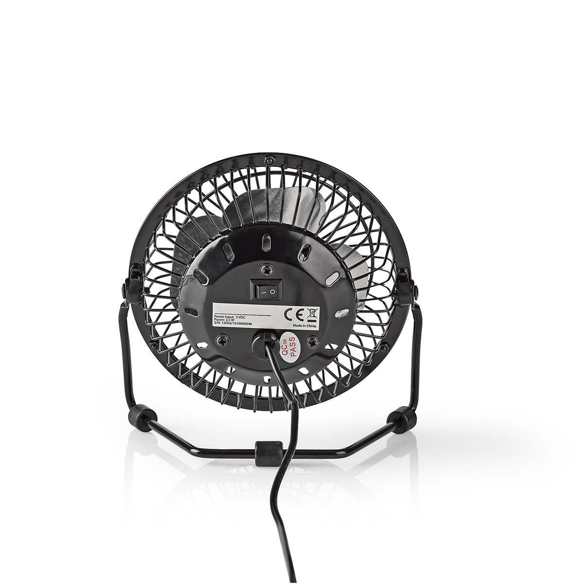 Nedis Table Fan | USB Powered | Diameter: 100 mm | 3 W | 1-Speed | Black