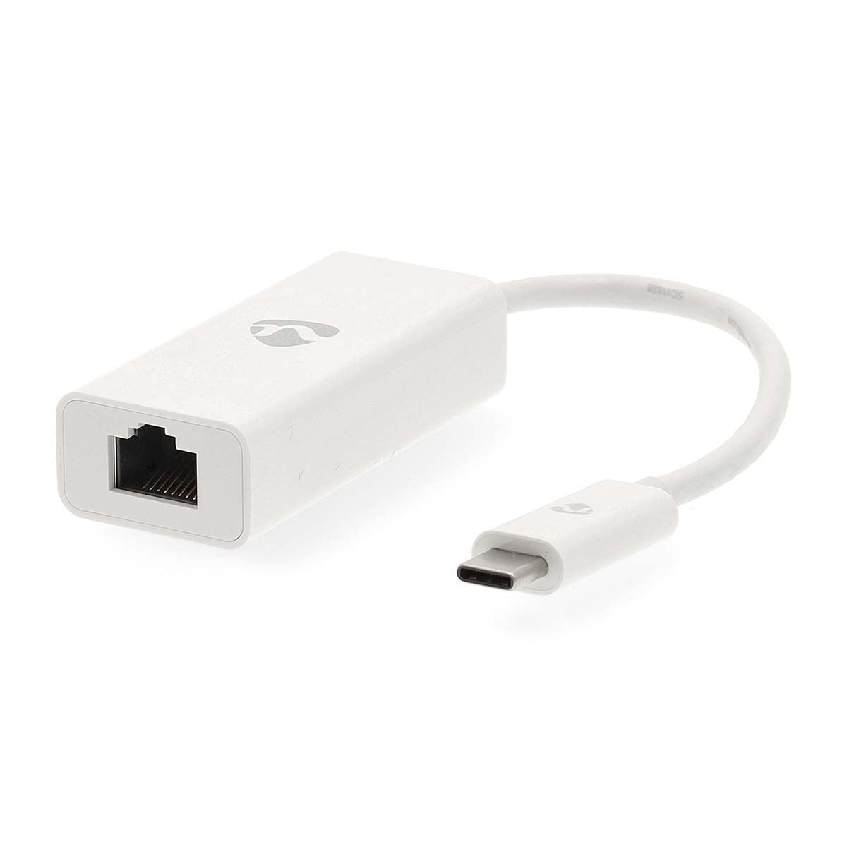 Nedis USB Network Adapter | USB 3.2 Gen 1 | 1000 Mbps | USB-C™ Male | RJ45 Female | 0.20 m | Round | Nickel Plated | Tinned Copper | White | Envelope