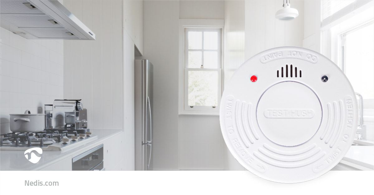 Nedis Smoke Alarm | Battery Powered | Battery life up to: 10 year | EN 14604 | With pause button | With test button | 85 dB | ABS | White