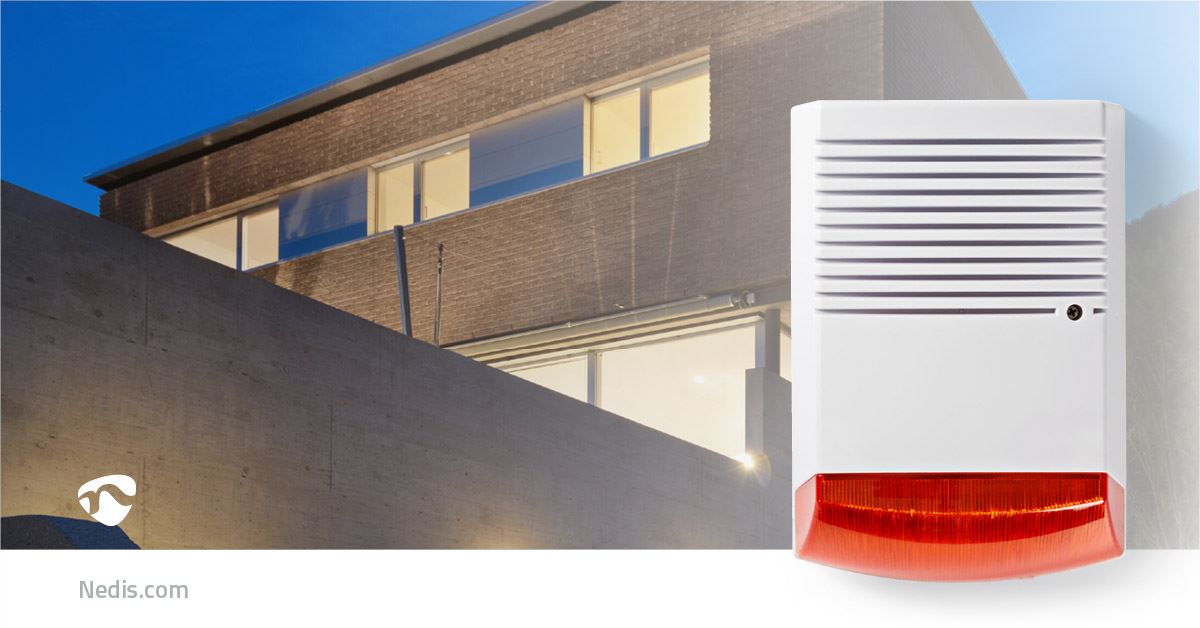 Nedis Dummy Security Siren | IP44 | Battery Powered | Outdoor | Orange / White