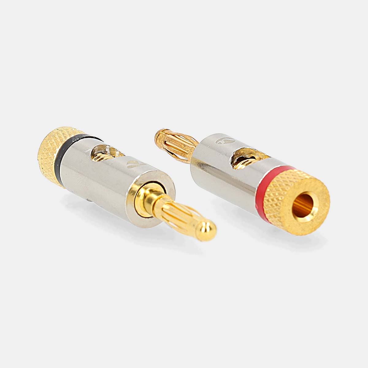 Nedis Banana Connector | Straight | Male | Gold Plated | Screw | Cable input diameter: 3.0 mm | Metal | Gold | 2 pcs | Envelope