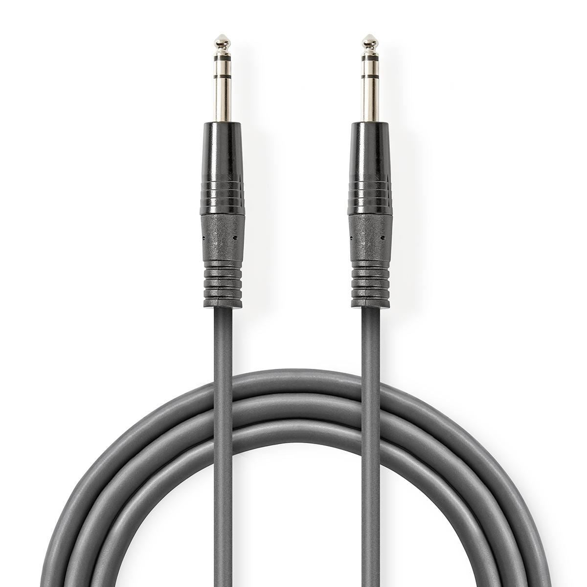 Nedis Stereo Audio Cable | 6.35 mm Male | 6.35 mm Male | Nickel Plated | 3.00 m | Round | Dark Grey | Carton Sleeve