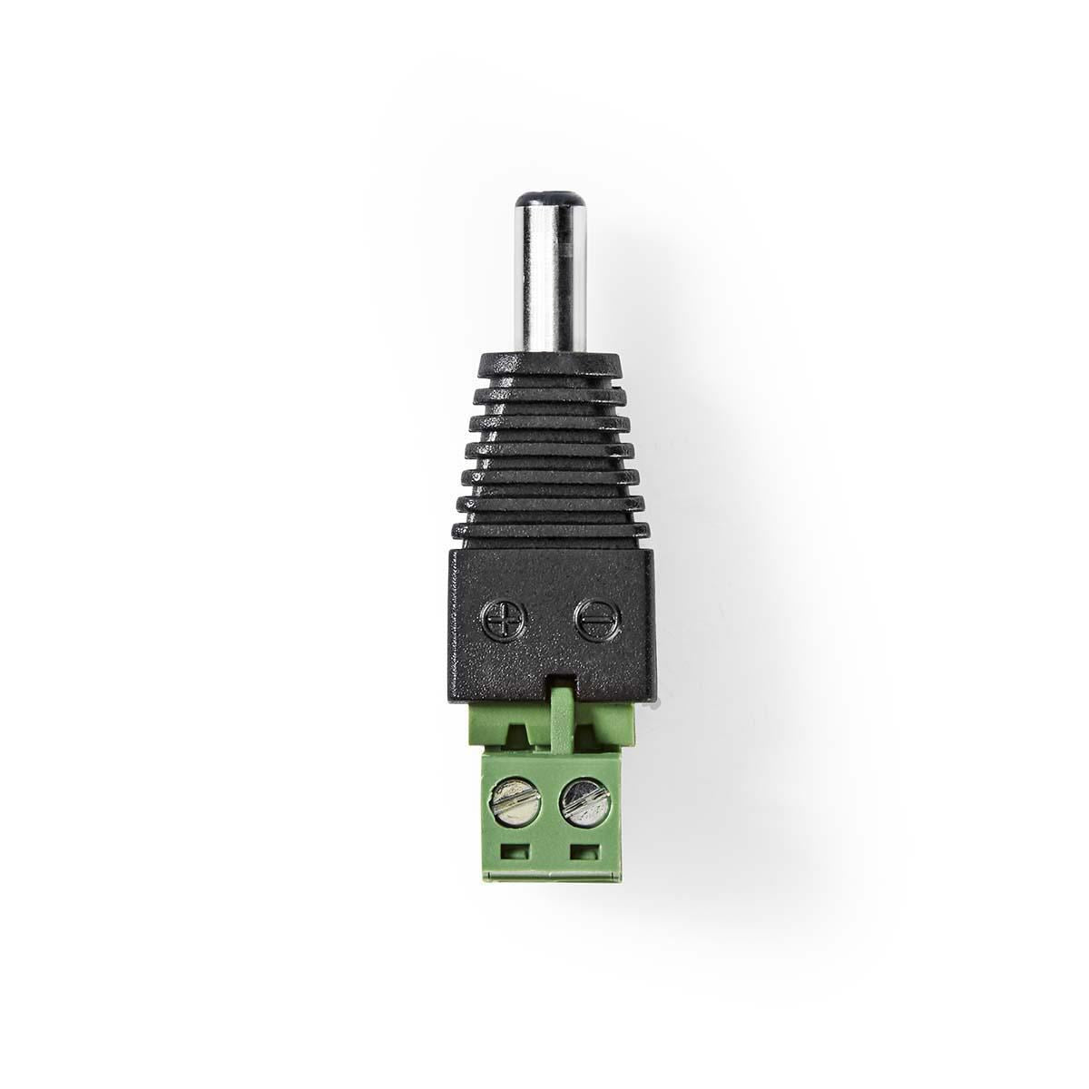 Nedis CCTV Security Connector | 2-Way Terminal Block | 5.5 x 2.1 mm Male | Male | Black / Green