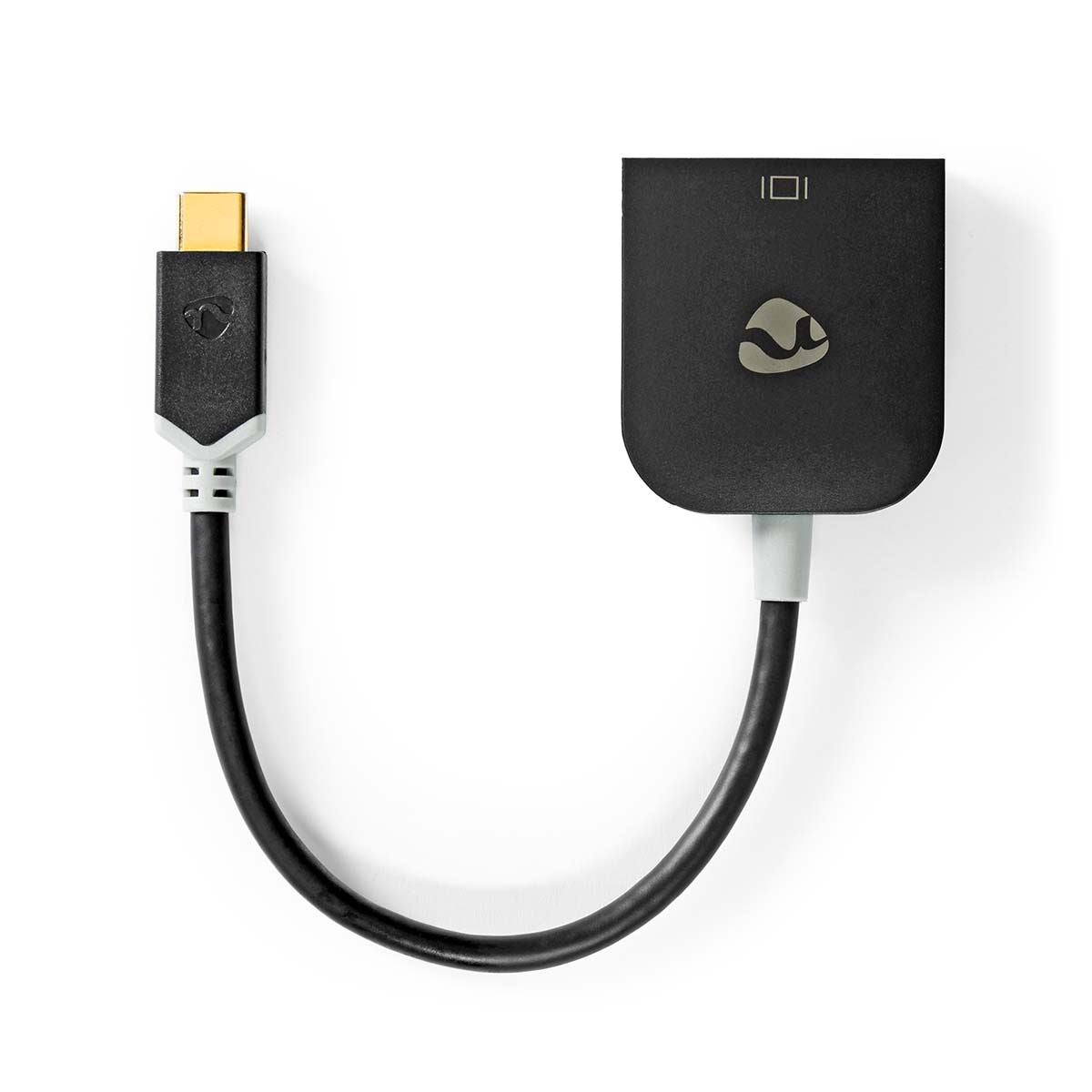 Nedis USB-C™ Adapter | USB 3.2 Gen 1 | USB-C™ Male | VGA Female | 1920x1200 | 0.20 m | Round | Gold Plated | PVC | Anthracite | Window Box with Euro Lock