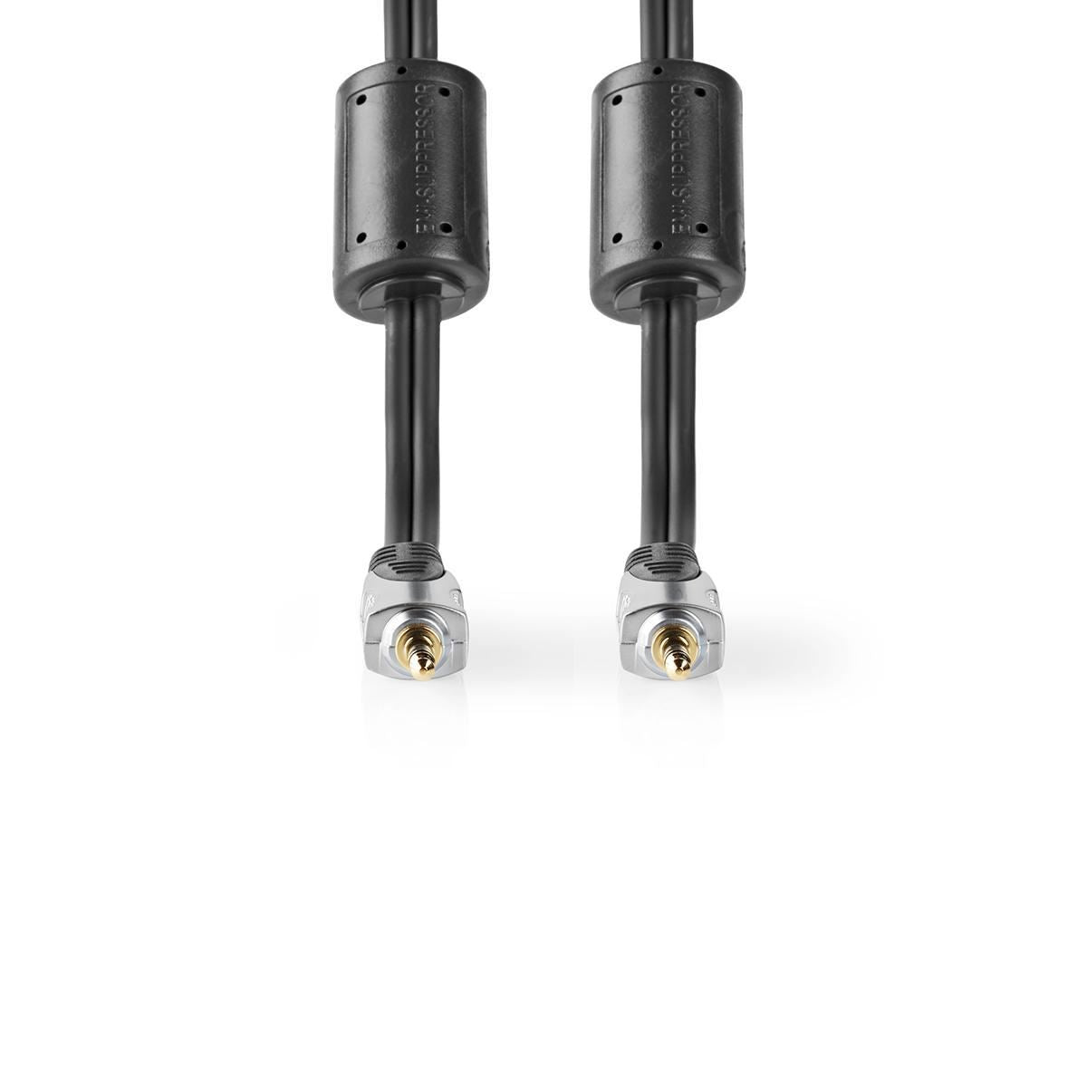 Nedis CAGC22000AT50 | Stereo Audio Cable | 3.5 mm Male | 3.5 mm Male | Gold Plated | 5.00 m | Round | Anthracite | Clamshell