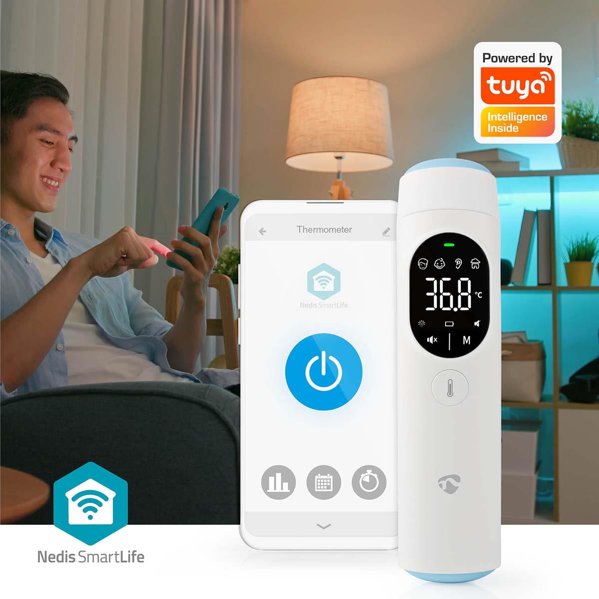 Nedis SmartLife Infrared Thermometer | LED Display | Ear / Forehead | White