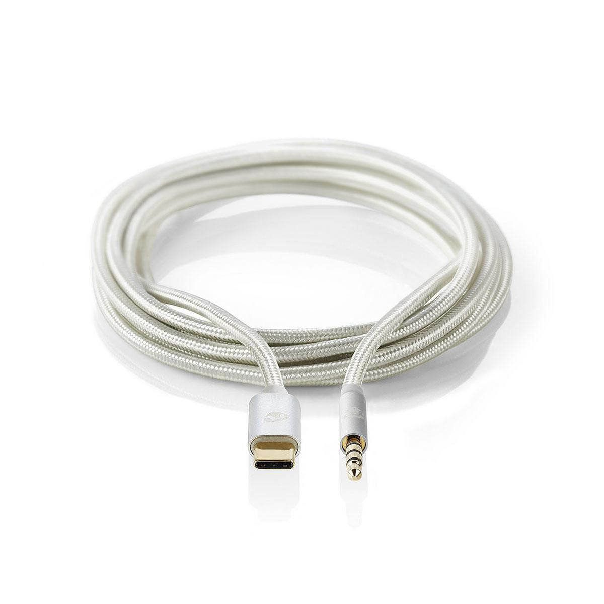 Nedis USB-C™ Adapter | USB 2.0 | USB-C™ Male | 3.5 mm Male | 1.00 m | Round | Gold Plated | Braided / Nylon | Aluminium | Cover Window Box