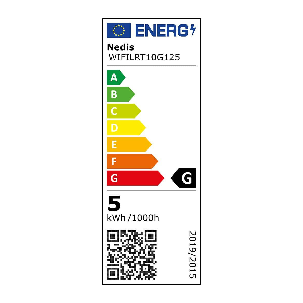 Nedis SmartLife LED Filament Bulb | Wi-Fi | E27 | 360 lm | 4.9 W | Warm to Cool White | 1800 - 6500 K | Glass | Android™ / IOS | Globe | 1 pcs