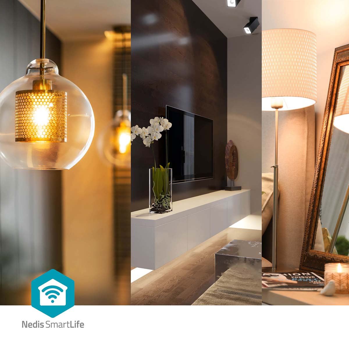 Nedis SmartLife Ceiling Light | Wi-Fi | Warm to Cool White | Round | Diameter: 52 mm | 68 - 74 mm | 360 lm | 2700 - 6500 K | IP20 | Energy class: F | Android™ / IOS