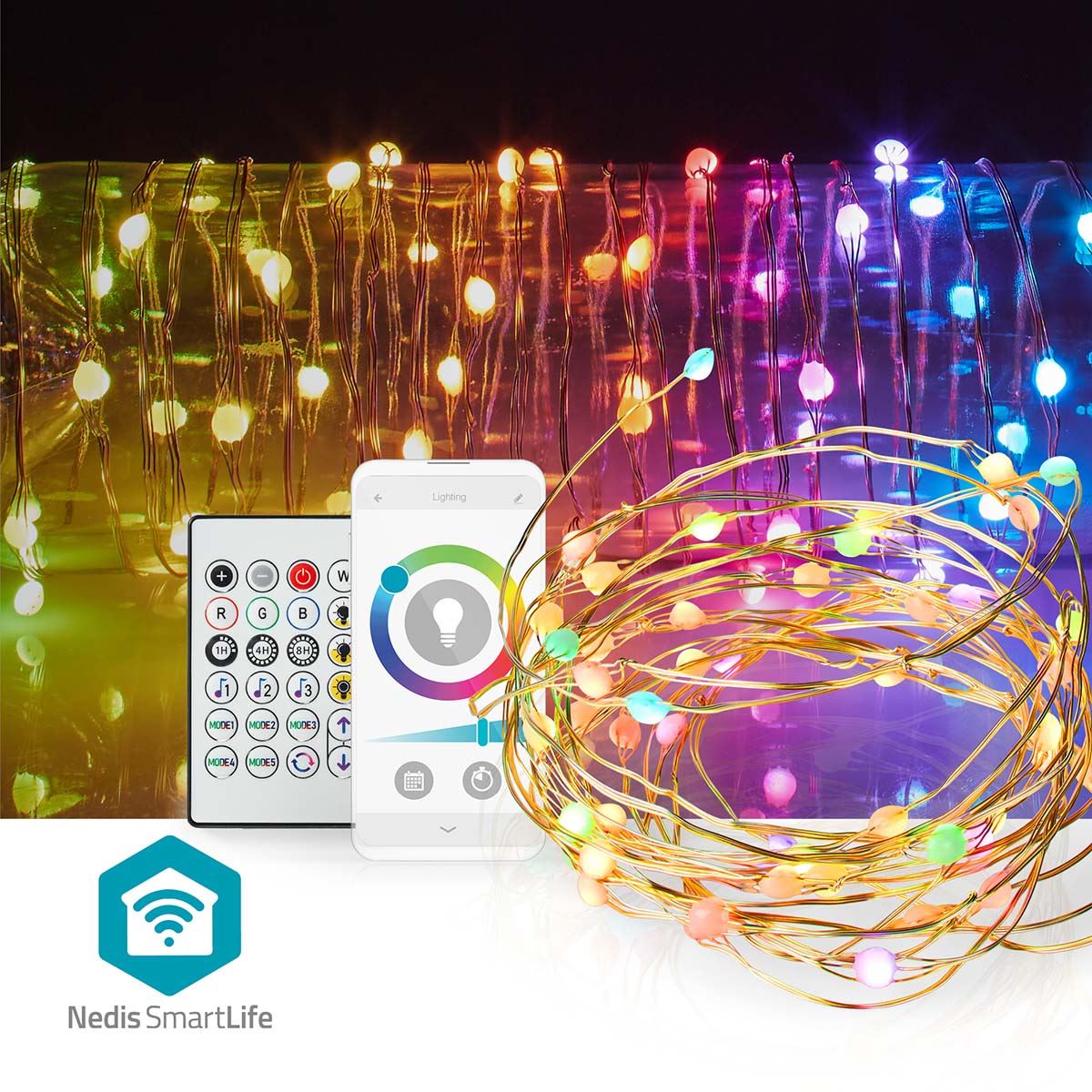 Nedis SmartLife LED Decorative Lights | Wi-Fi | Multi Colour | SMD | 5.00 m | IP20 | 2700 - 6500 K | 400 lm | Android™ / IOS