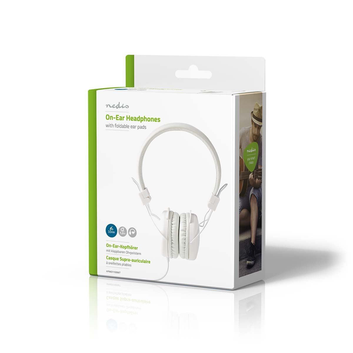 Nedis On-Ear Wired Headphones | 3.5 mm | Cable length: 1.20 m | White