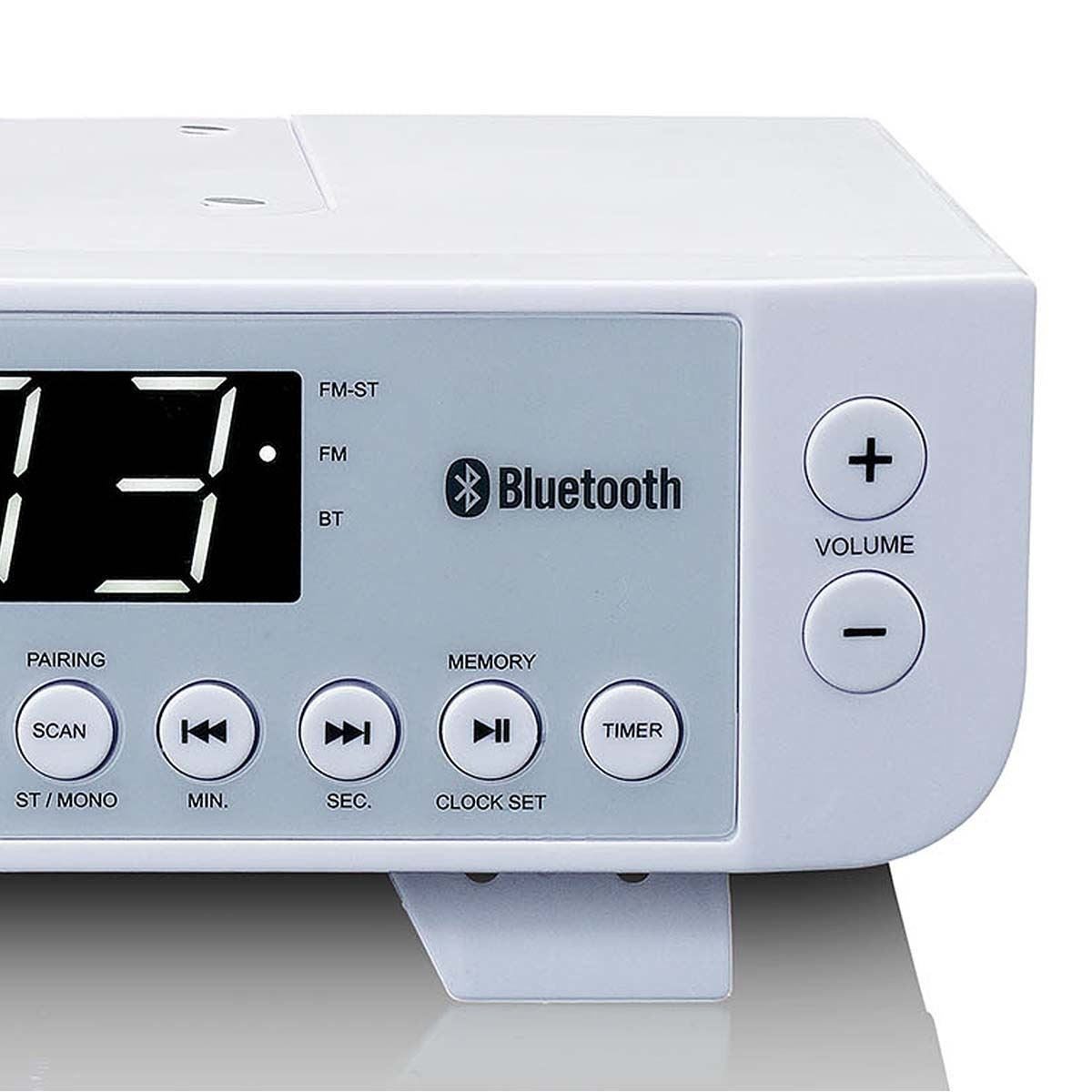 Lenco FM Kitchen Radio with Bluetooth® LED Lighting and Timer White