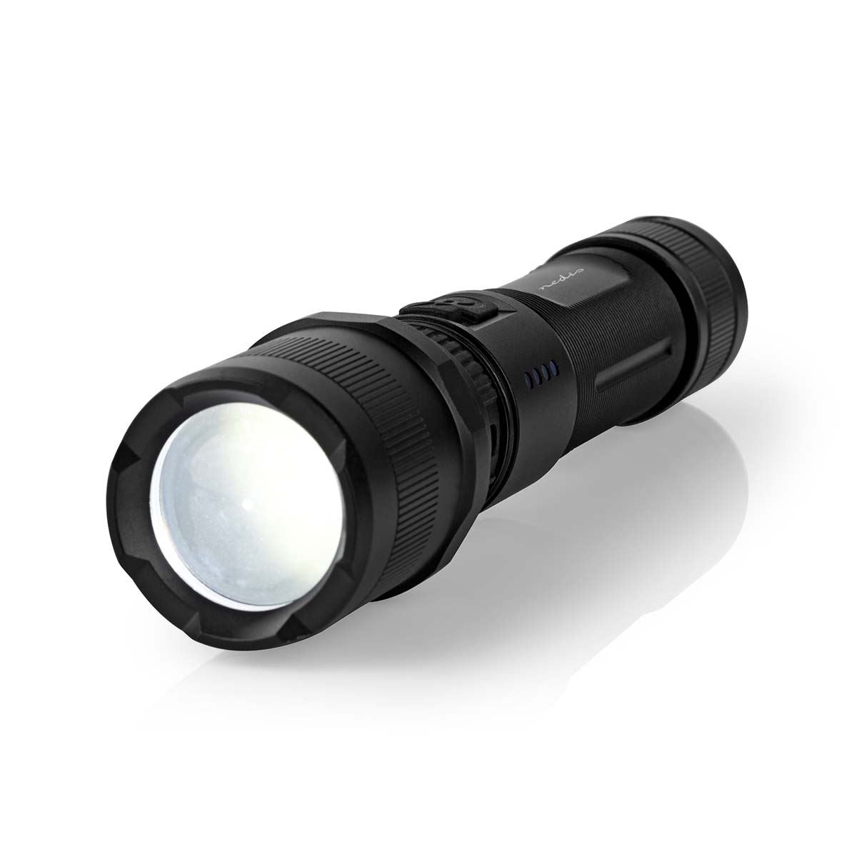 Nedis LED Torch | Battery Powered | 3.7 V DC | 10 W | N/A | Batteries included | Rechargeable | Rated luminous flux: 1000 lm | Light range: 110 m | Beam angle: 9.5 °