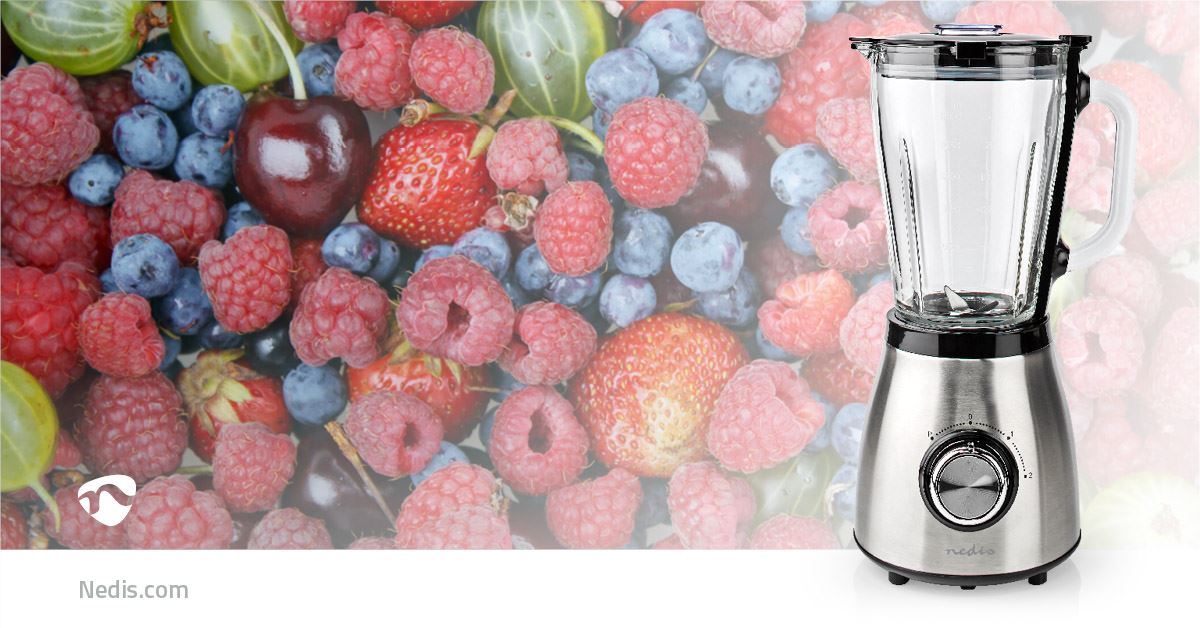 Nedis Stand Blender | 800 W | 1.5 l | Glass | 2-Speed Setting | Black / Silver