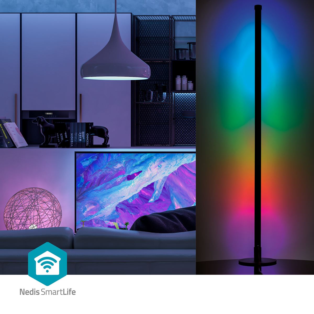 Nedis SmartLife Mood Light | Wi-Fi | Tube | 180 lm | RGBIC / Warm to Cool White | 2700 - 6500 K | 10 W | Metal / Silicone | 1 pcs