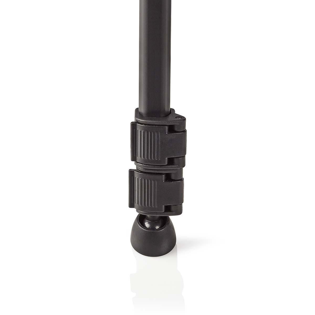 Nedis Tripod | Maximum load capacity: 3.0 kg | Minimum working height: 60.0 cm | Maximum working height: 165.0 cm | 3 Segments | Pan & Tilt | Travel bag included | Self levelling feet | ABS / Aluminium | Black