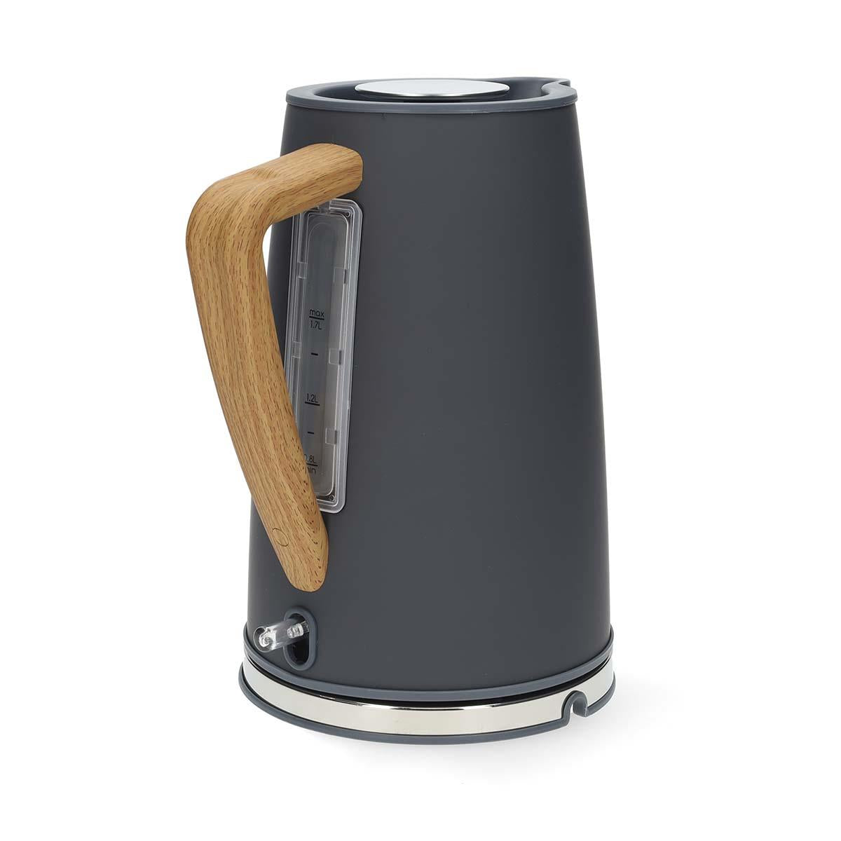 Nedis Electric Kettle | 1.7 l | Soft-Touch | Grey | Rotatable 360 degrees | Concealed heating element | Strix® controller | Boil-dry protection
