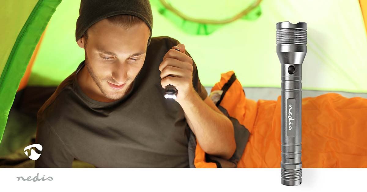 Nedis LED Torch | Battery Powered | 4.5 V DC | 10 W | 3x C/LR14 | Rated luminous flux: 500 lm | Light range: 250 m | Beam angle: 9.5 °