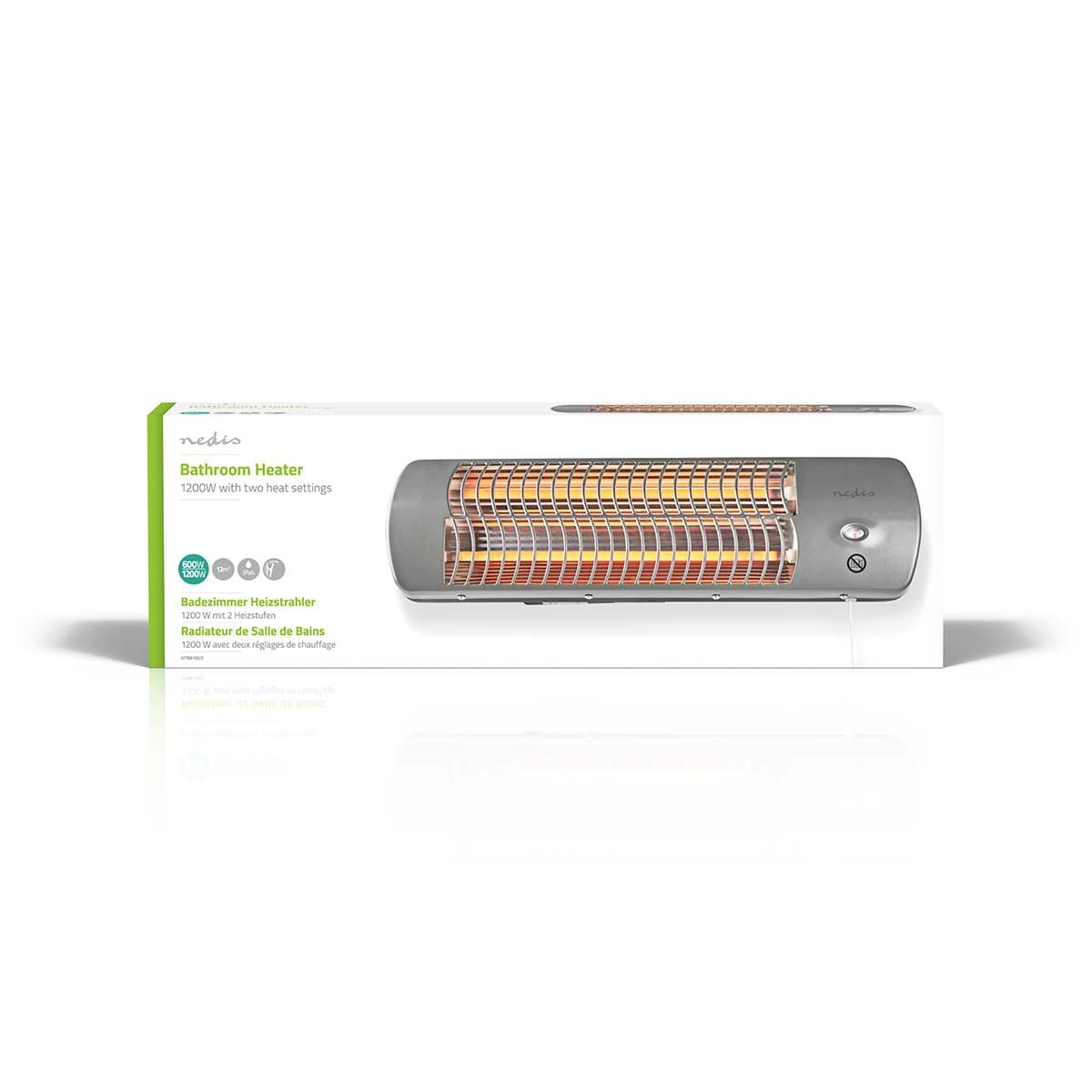 Nedis Bathroom Heater | 1200 W | 2 Heat Modes | X4 | Grey