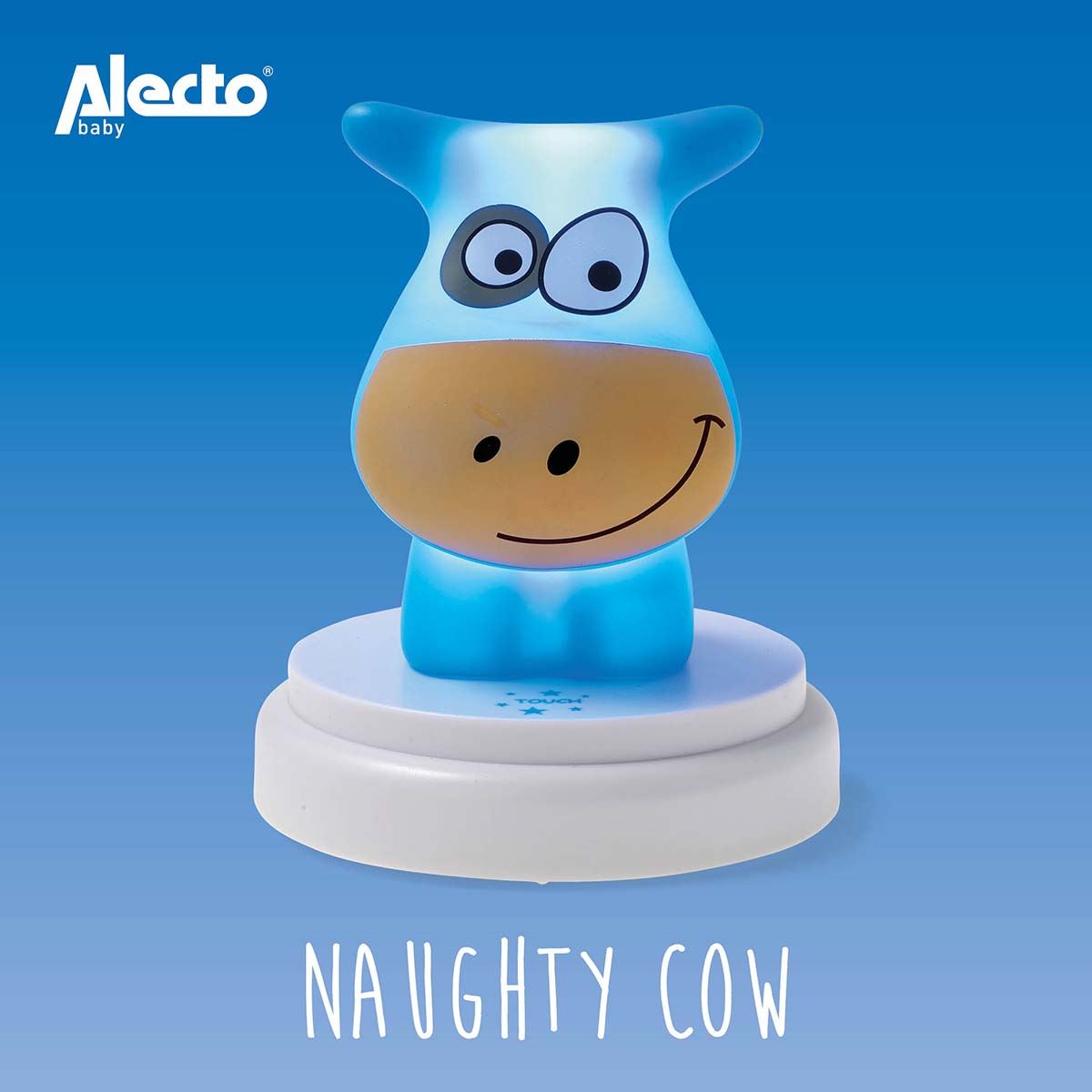 Alecto NAUGHTY COW LED Childrens Bedroom Night Light | Blue