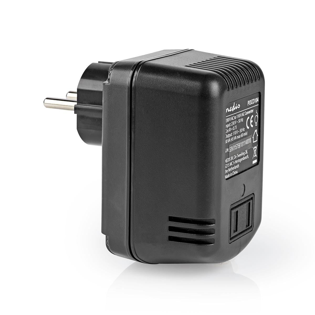 Nedis Power Converter | Mains Powered | 230 V AC 50 Hz | 30 W | Plug with earth contact | Black