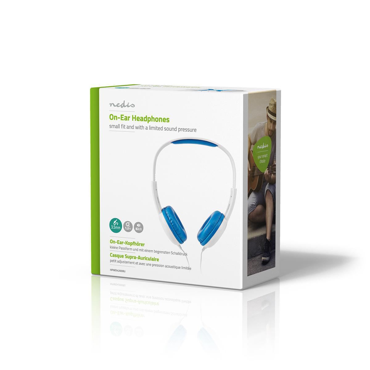 Nedis On-Ear Wired Headphones | 3.5 mm | Cable length: 1.20 m | 82 dB | Blue