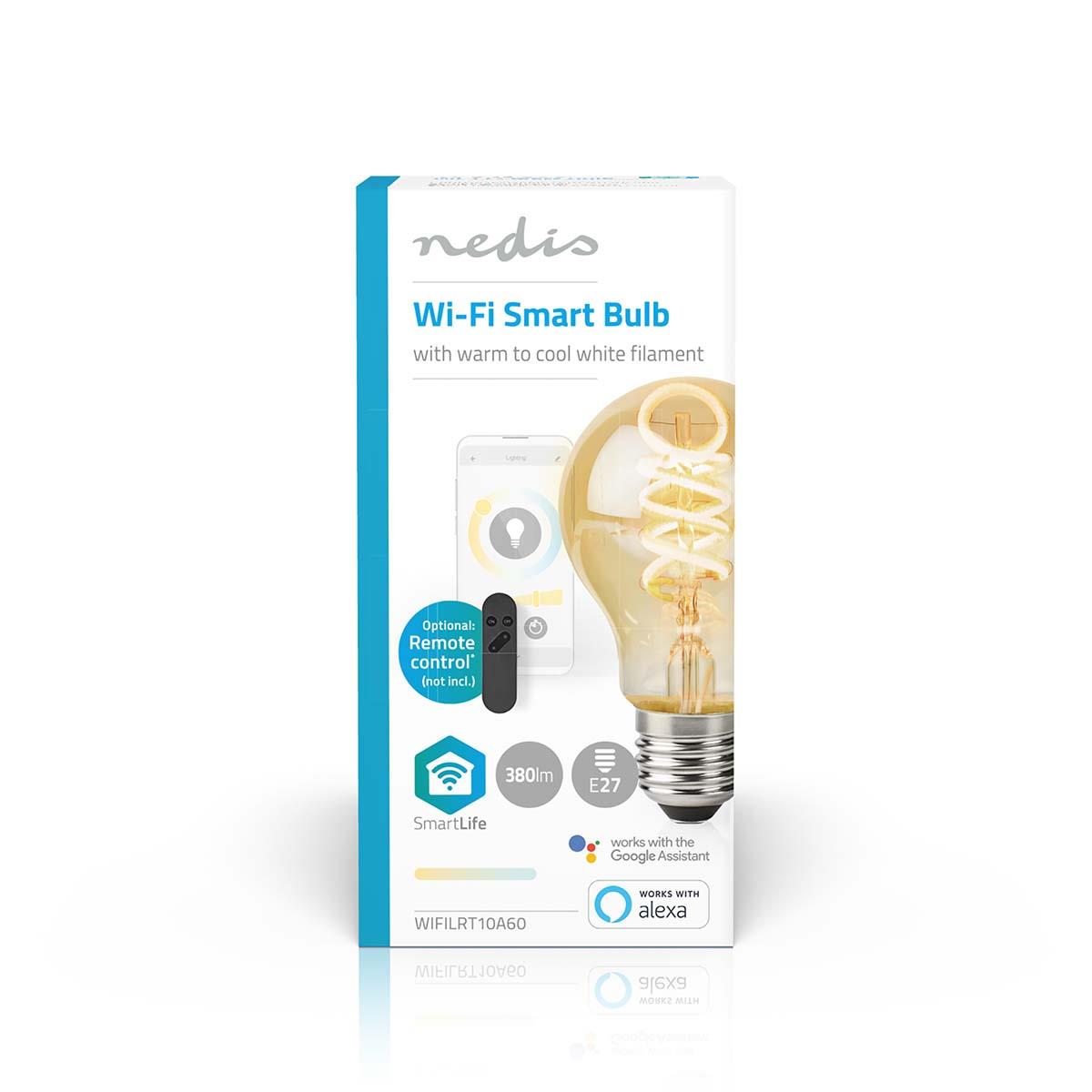 Nedis SmartLife LED Filament Bulb | Wi-Fi | E27 | 360 lm | 4.9 W | Warm to Cool White | 1800 - 6500 K | Glass | Android™ / IOS | Bulb | 1 pcs