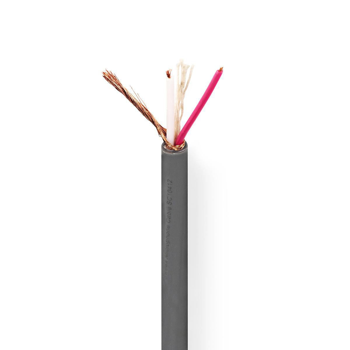 Nedis Microphone Cable | 2 x 0.23 mm² | Copper | 100.0 m | Round | PVC | Dark Grey | Reel
