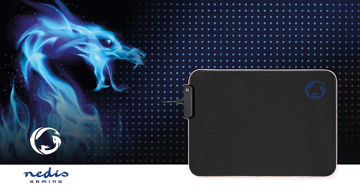Nedis Gaming Mouse Pad | Microfiber / Rubber | Black