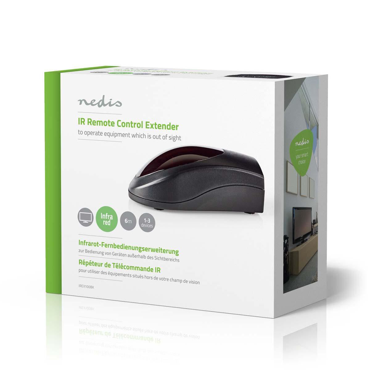 Nedis IR Remote Control Extender | Signal range: 6.0 m | 3 Devices | ABS | Black