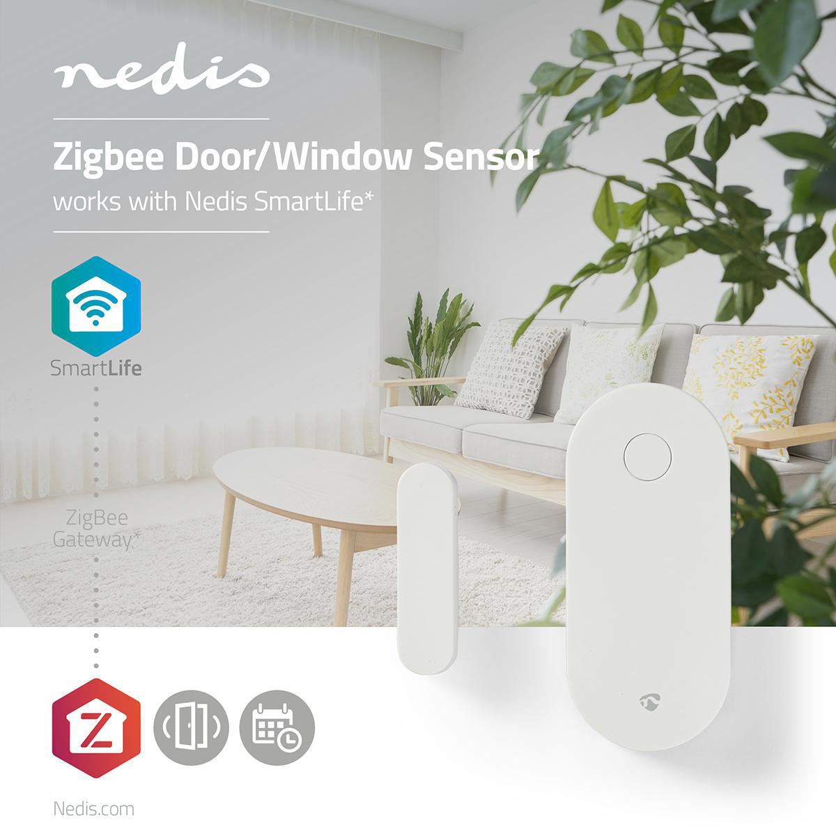 Nedis SmartLife Door Window Sensor | Zigbee 3.0 | Battery Powered | Android™ / IOS | White