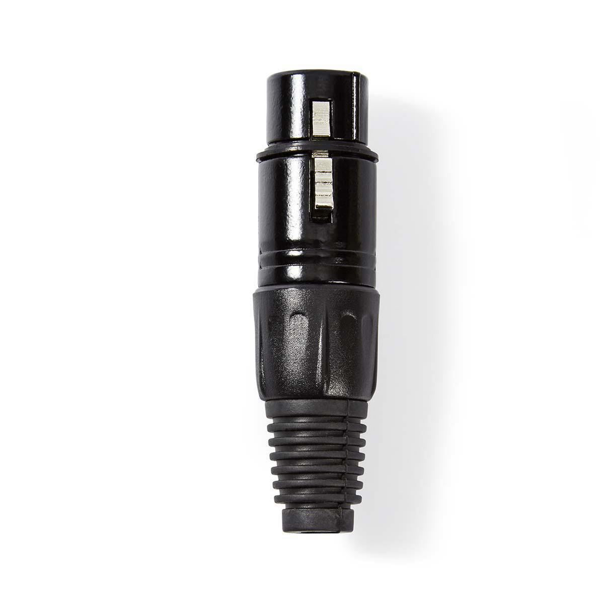 Nedis XLR Connector | Straight | Female | Nickel Plated | Soldering | Cable input diameter: 5.0 mm | Metal | Black | 1 pcs | Polybag