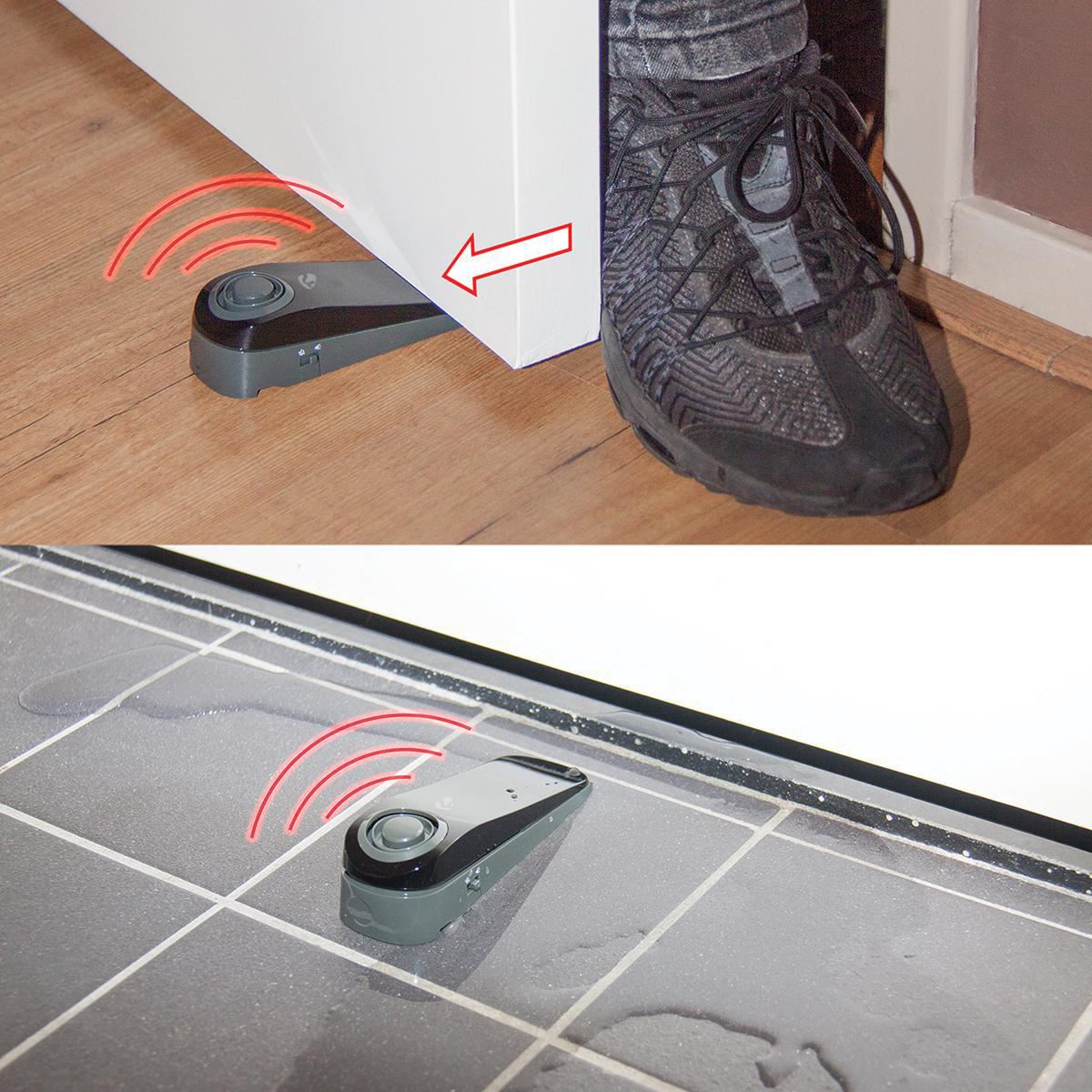 Nedis Doorstop Alarm | Battery Powered | 1x CR123A | 85 dB | Black / Grey