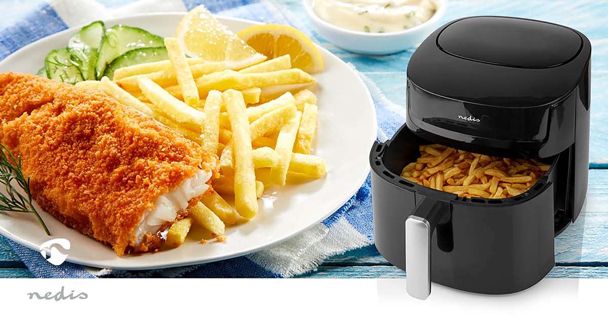 Nedis Hot Air Fryer | 7,2 l | Timer: 240 min | Number of preset programs: 8 | Digital | Black