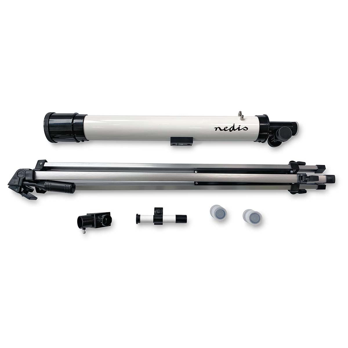 Nedis Telescope | Aperture: 50 mm | Focal length: 600 mm | Finderscope: 5 x 24 | Maximum working height: 125 cm | Tripod | Black / White