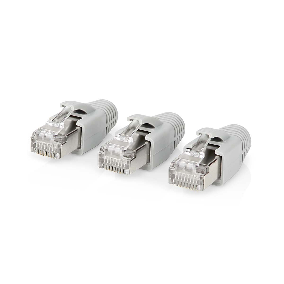 Nedis RJ45 Connector | RJ45 Pass Through | Solid/Stranded FTP CAT6a | Straight | Gold Plated | 10 pcs | PVC | Black / Grey / White | Box